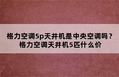 格力空调5p天井机是中央空调吗？ 格力空调天井机5匹什么价